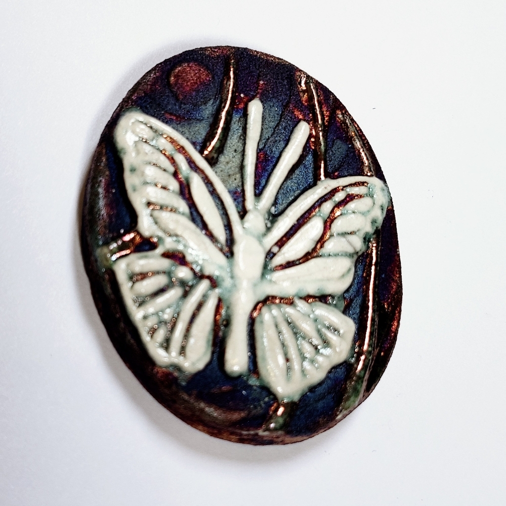 Butterfly Stone Raku Pottery - Picture 2 of 3